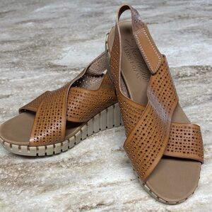 Skechers Tan Perforated Slingback Sandals